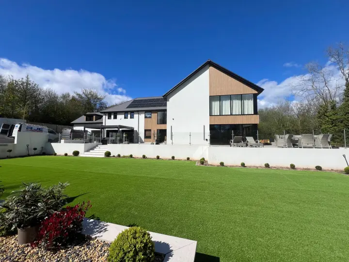 Completed contemporary home and landscaped garden