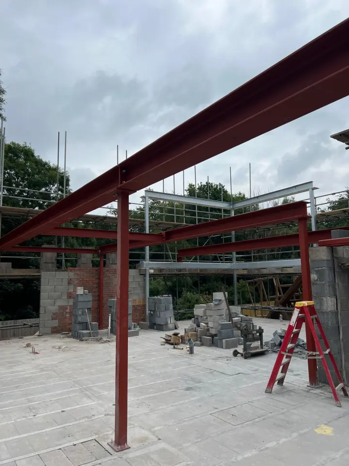 Structural steel frame detail